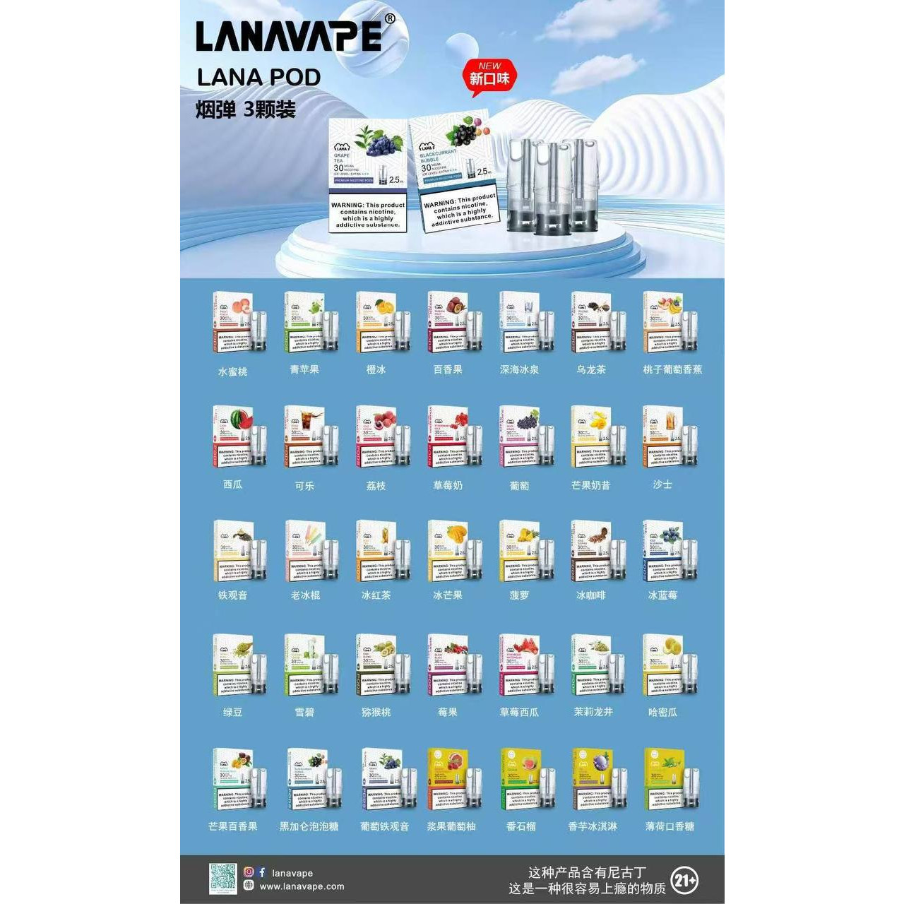 <p><strong>Lana煙彈|盒裝3顆入<br />
一代通用蛋 涼到你頭痛 新口味上市</strong></p>